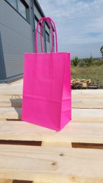 14 x 8 x 21 cm, SACOSA COLORATA CU MANER RASUCIT