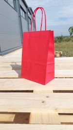 14 x 8 x 21 cm, SACOSA COLORATA CU MANER RASUCIT